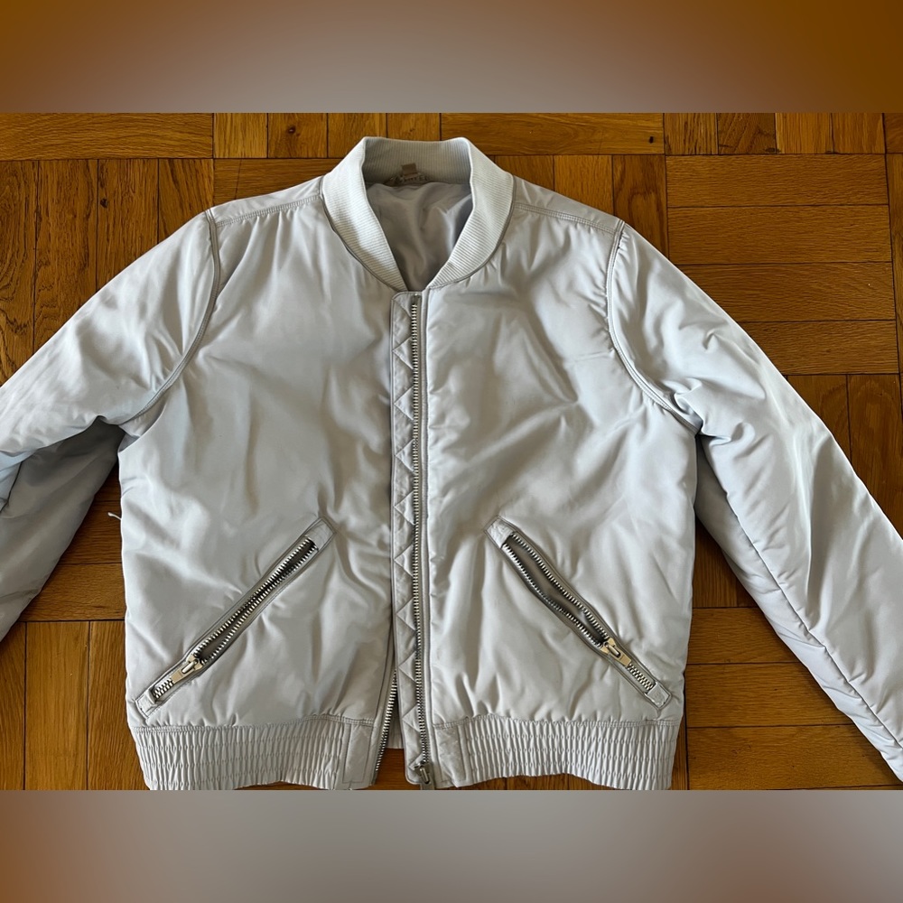 Athleta Light Grey Bomber Jacket (M)